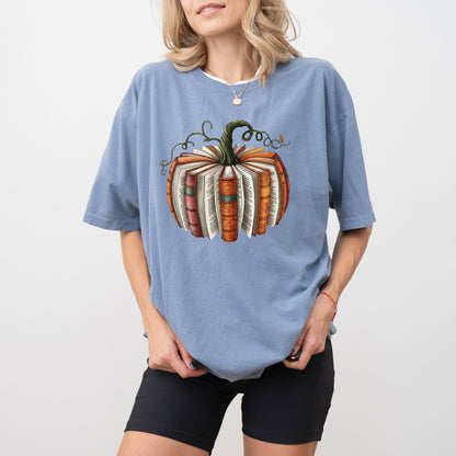 Fall Pumpkin Book Lover T-Shirt