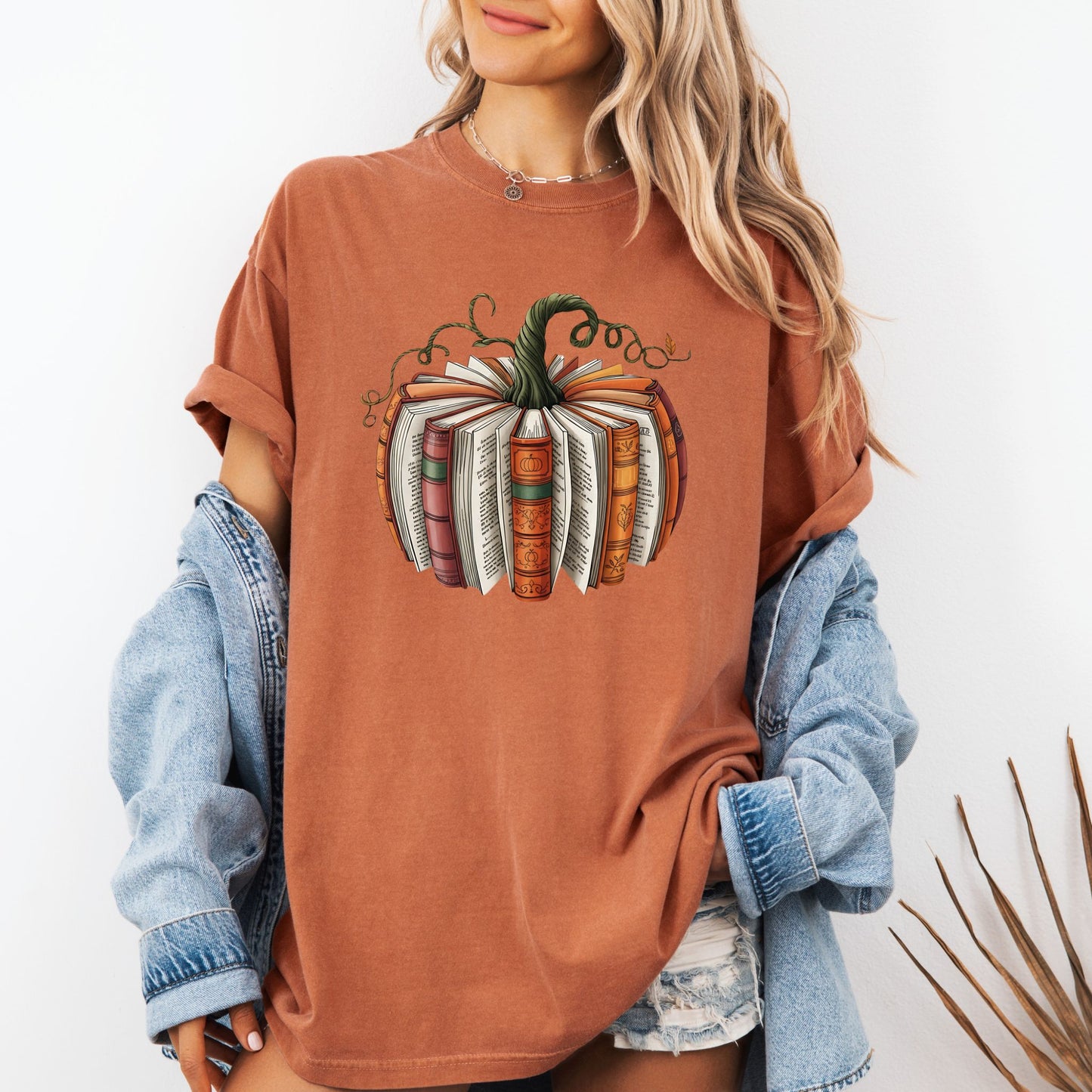 Fall Pumpkin Book Lover T-Shirt