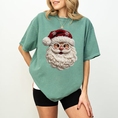Faux Yarn Santa Shirt – Cozy Christmas Graphic Comfort Colors® Tee