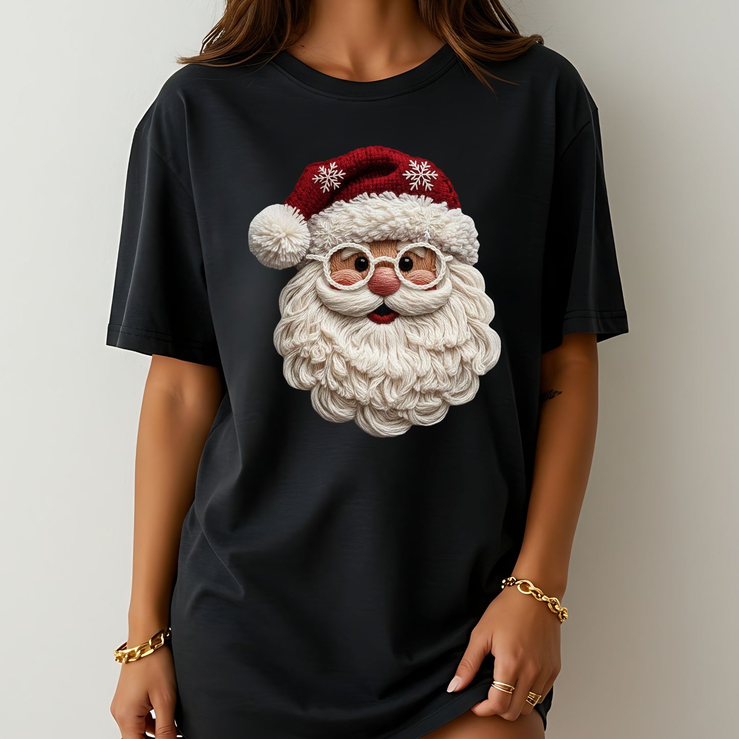 Faux Yarn Santa Shirt – Cozy Christmas Graphic Comfort Colors® Tee