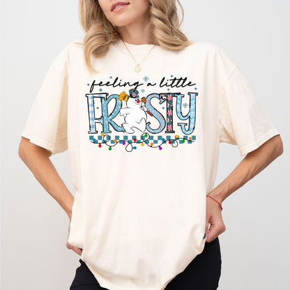 Feeling a Little Frosty Christmas T-Shirt – Oversized Unisex Holiday Tee