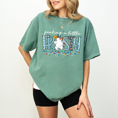 Feeling a Little Frosty Christmas T-Shirt – Oversized Unisex Holiday Tee
