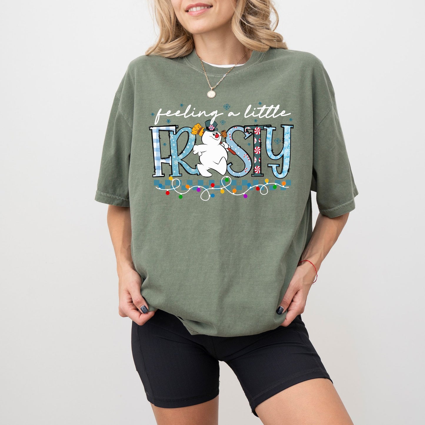 Feeling a Little Frosty Christmas T-Shirt – Oversized Unisex Holiday Tee