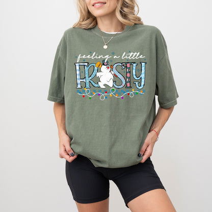Feeling a Little Frosty Christmas T-Shirt – Oversized Unisex Holiday Tee