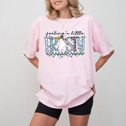Feeling a Little Frosty Christmas T-Shirt – Oversized Unisex Holiday Tee