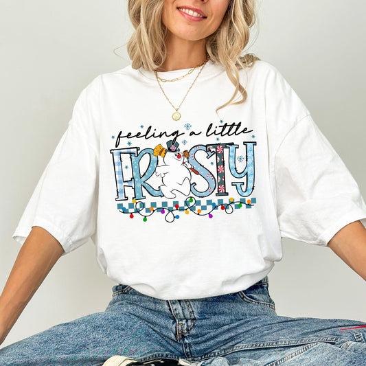 Feeling a Little Frosty Christmas T-Shirt – Oversized Unisex Holiday Tee