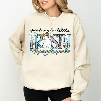 Feeling a Little Frosty Christmas Sweatshirt – Cozy Unisex Holiday Pullover
