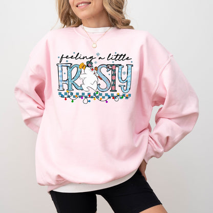Feeling a Little Frosty Christmas Sweatshirt – Cozy Unisex Holiday Pullover