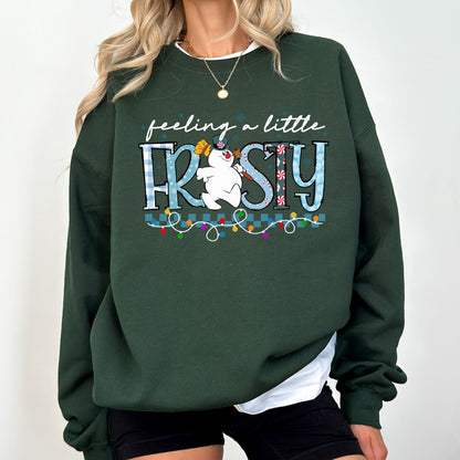 Feeling a Little Frosty Christmas Sweatshirt – Cozy Unisex Holiday Pullover