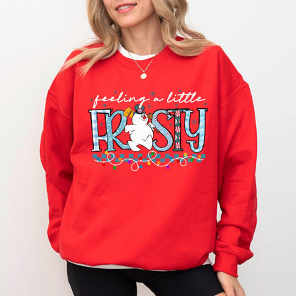 Feeling a Little Frosty Christmas Sweatshirt – Cozy Unisex Holiday Pullover