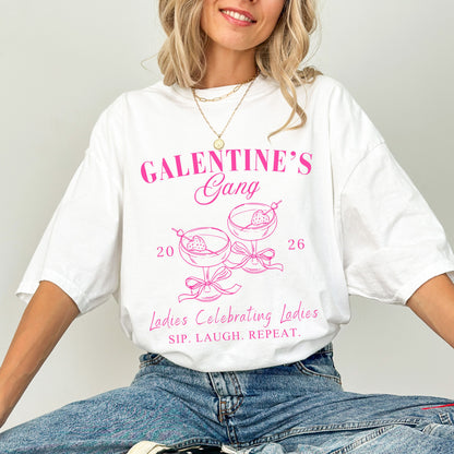Galentine's Gang T-Shirt: Ladies Celebrating Ladies, Funny Galentine's Day Gift Tee, Best Friend Group Matching Outfit