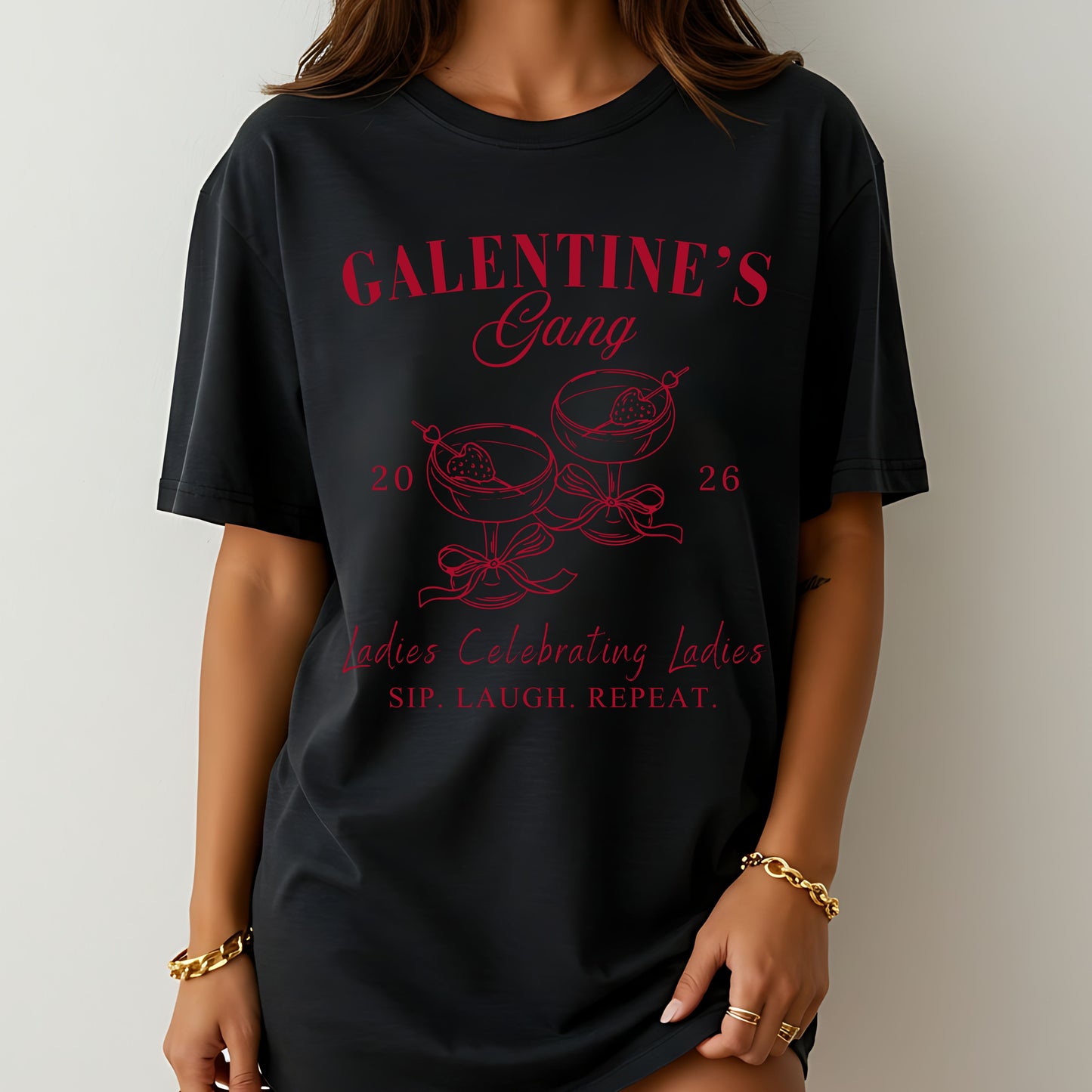 Galentine’s Gang Valentine T-Shirt – Ladies Celebrating Ladies Graphic Tee
