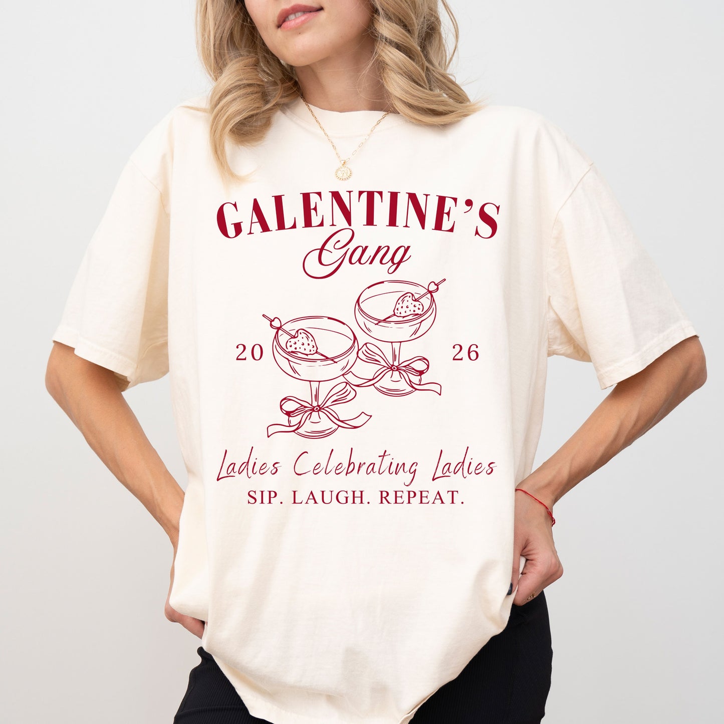 Galentine's Gang T-Shirt: Ladies Celebrating Ladies, Funny Galentine's Day Gift Tee, Best Friend Group Matching Outfit