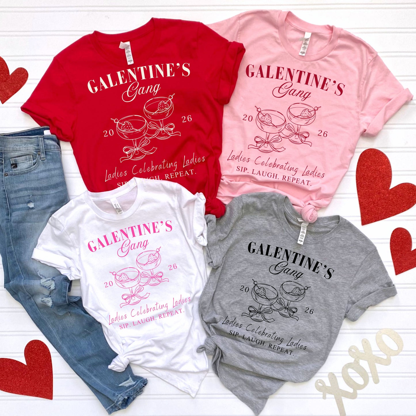 Galentine’s Gang Valentine T-Shirt – Ladies Celebrating Ladies Graphic Tee