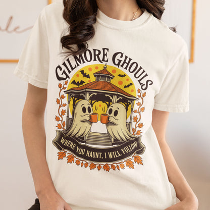 Gilmore Ghouls Ghost Coffee T-Shirt, Comfort Colors® Halloween Tee