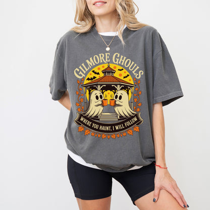Gilmore Ghouls Ghost Coffee T-Shirt, Comfort Colors® Halloween Tee