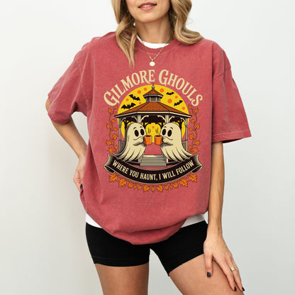 Gilmore Ghouls Ghost Coffee T-Shirt, Comfort Colors® Halloween Tee