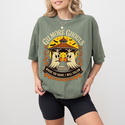 Gilmore Ghouls Ghost Coffee T-Shirt, Comfort Colors® Halloween Tee