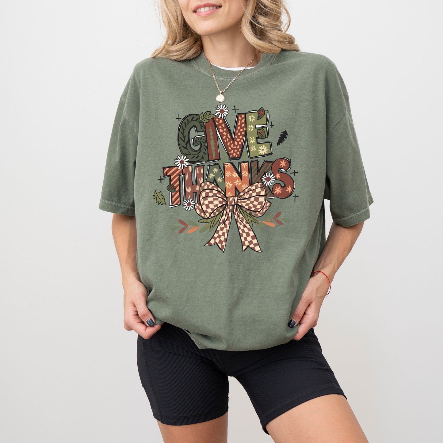 Give Thanks Shirt — Fall Graphic Tee, Retro Thanksgiving T-Shirt
