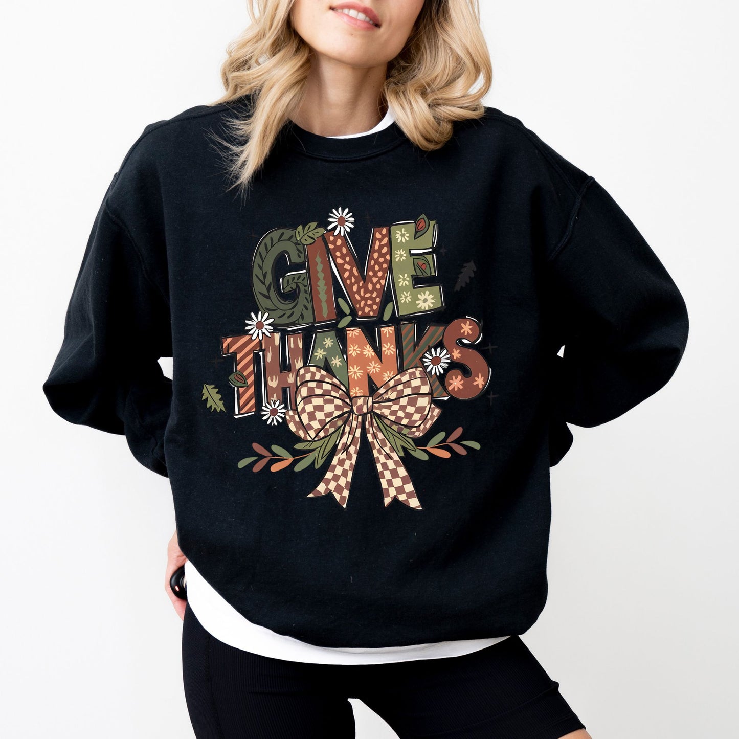 Give Thanks Sweatshirt — Cozy Fall Pullover, Retro Thanksgiving Crewneck
