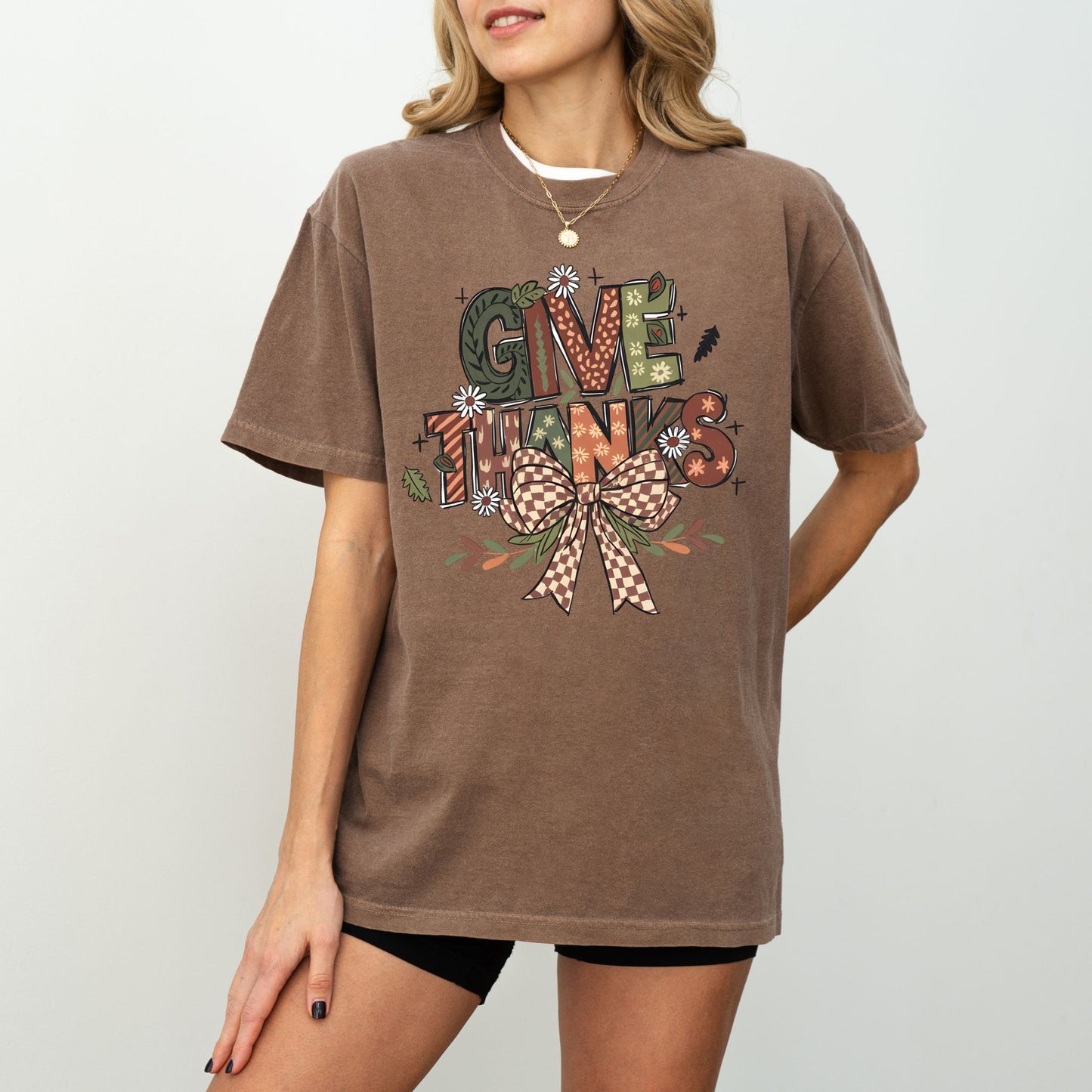 Give Thanks Shirt — Fall Graphic Tee, Retro Thanksgiving T-Shirt