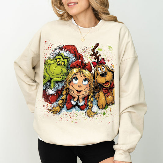 Grinch & Friends Christmas Sweatshirt – Cute Holiday Graphic Pullover