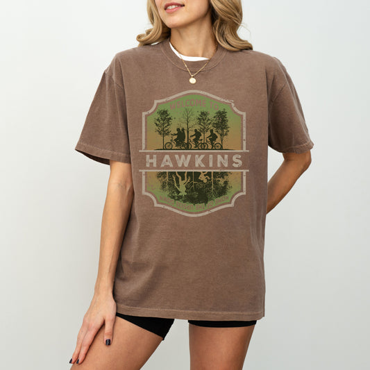 Welcome to Hawkins Indiana T-Shirt, Stranger Things The Upside Down Retro Tee, Fan Merch Apparel