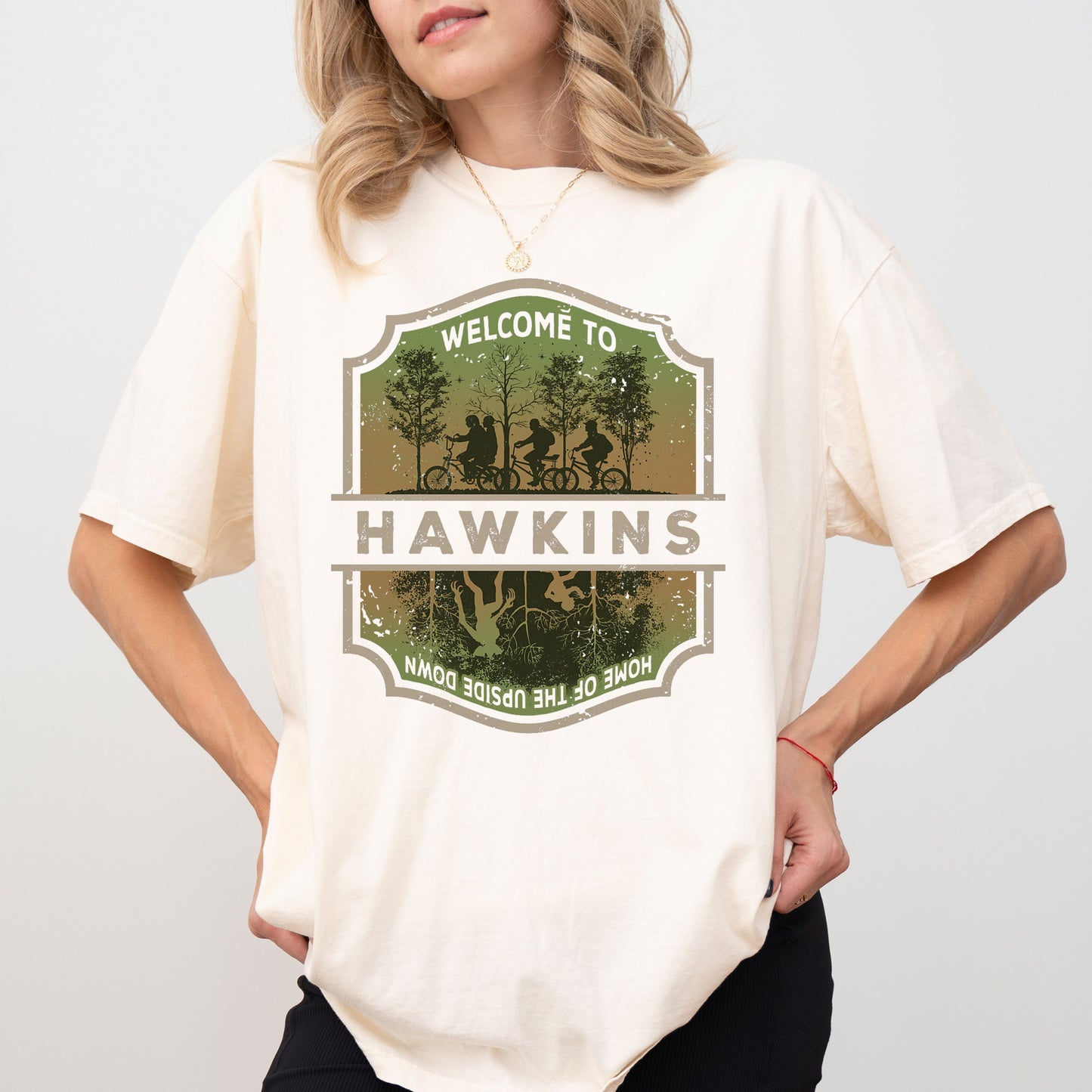 Welcome to Hawkins Indiana T-Shirt, Stranger Things The Upside Down Retro Tee, Fan Merch Apparel