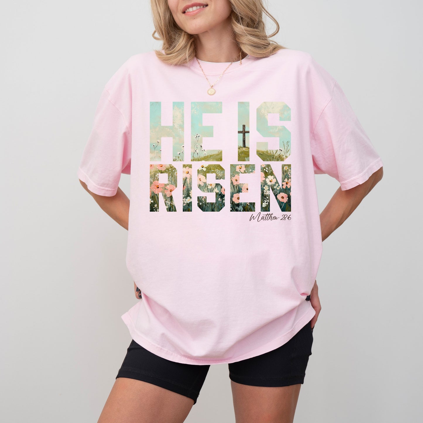 He Is Risen Easter T-Shirt, Matthew 28:6 Christian Shirt