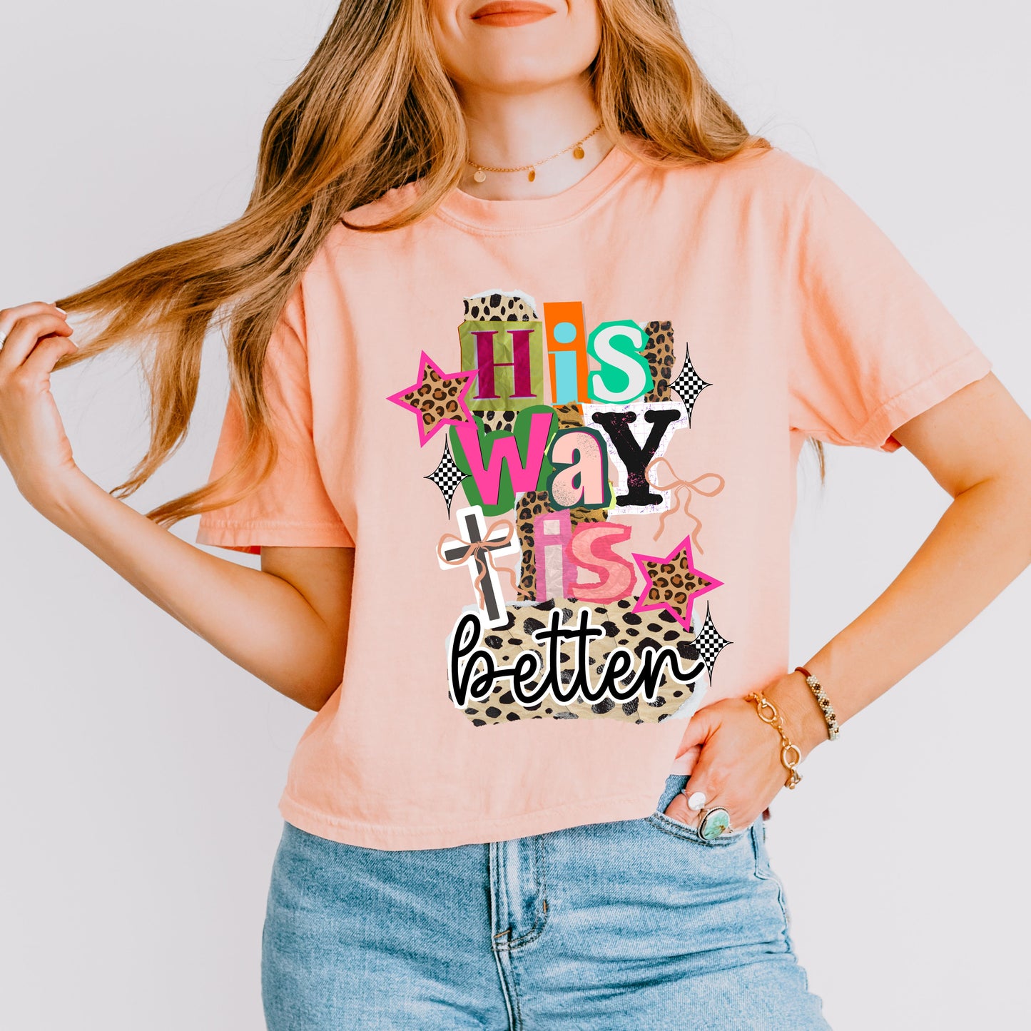 His Way Is Better Christian Crop Top, Faith-Based Jesus Graphic Tee for Women