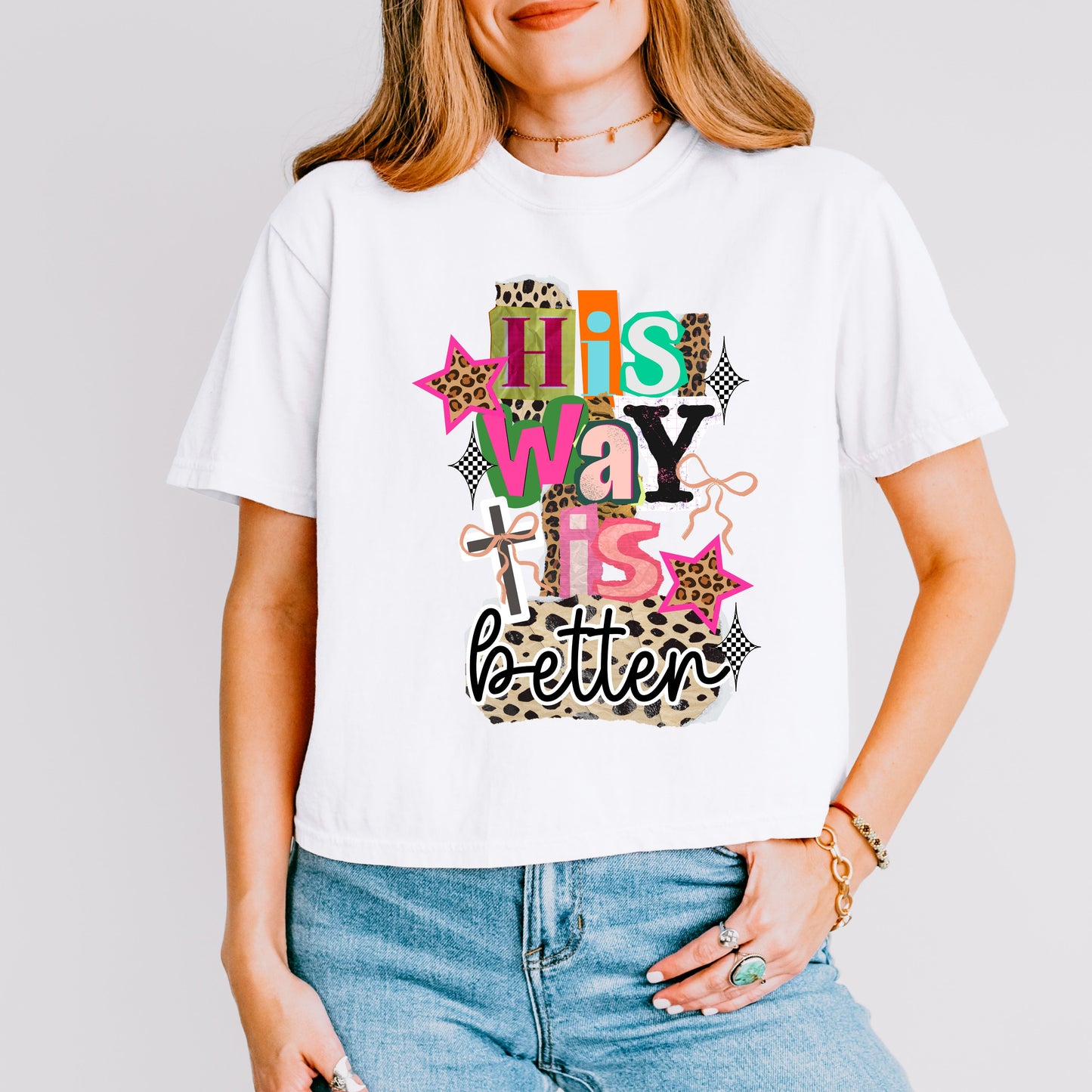 His Way Is Better Christian Crop Top, Faith-Based Jesus Graphic Tee for Women