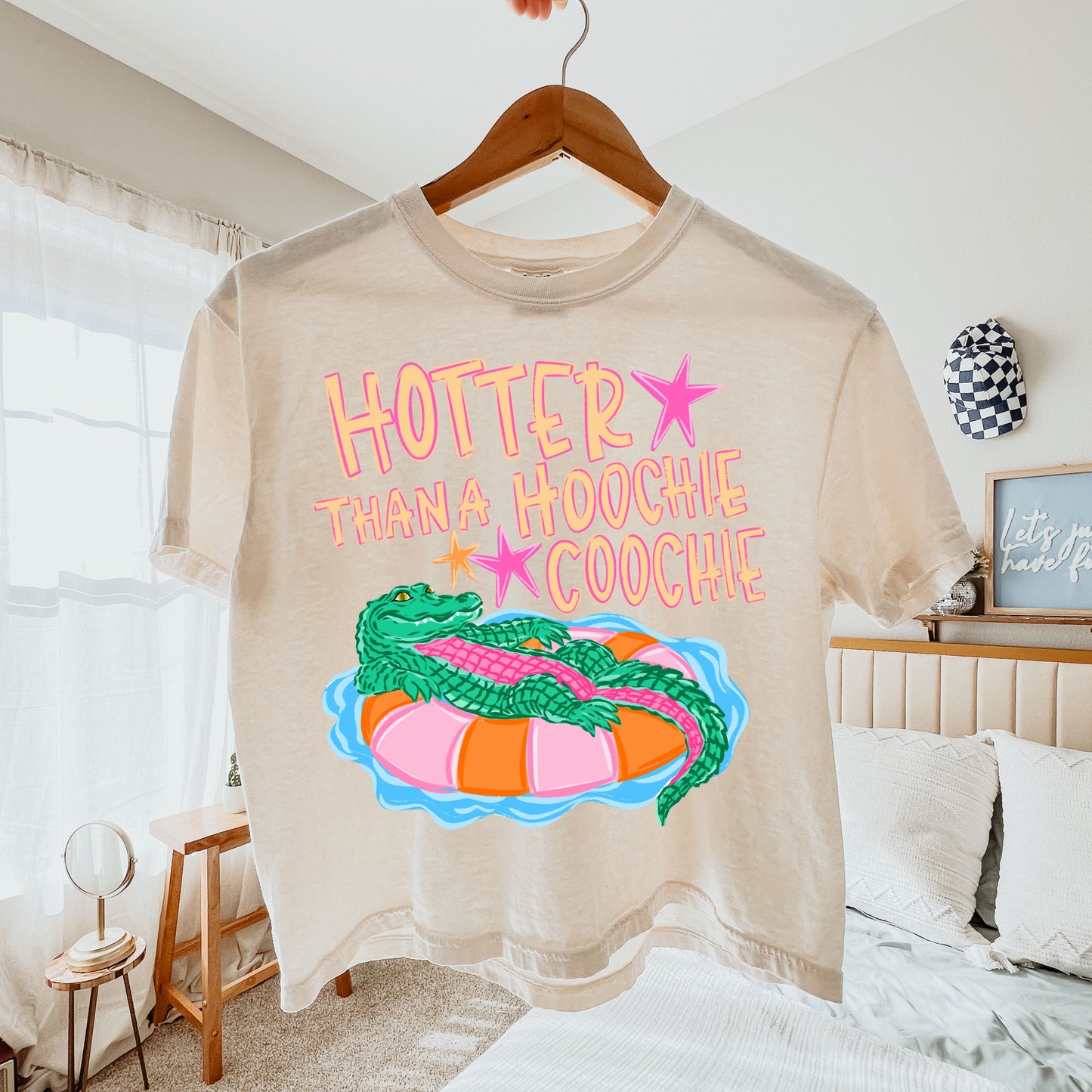 Hotter Than A Hoochie Coochie Crop Top, Funny Summer Graphic Shirt