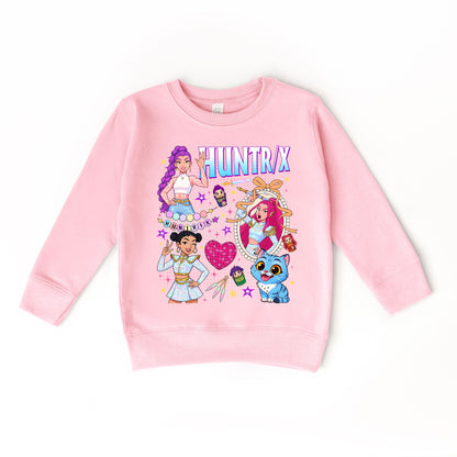 HUNTRIX KPop Demon Hunters Sweatshirt – Rumi, Mira, & Zoey Anime Graphic Crewneck