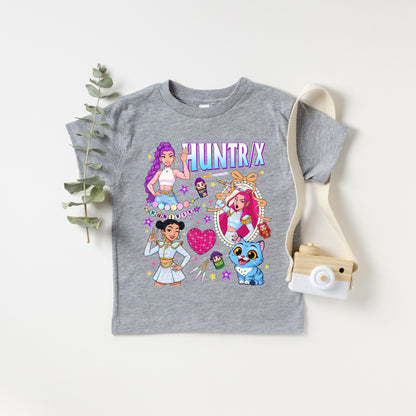 HUNTRIX KPop Demon Hunters T-Shirt, Rumi, Mira, & Zoey Anime Graphic Tee