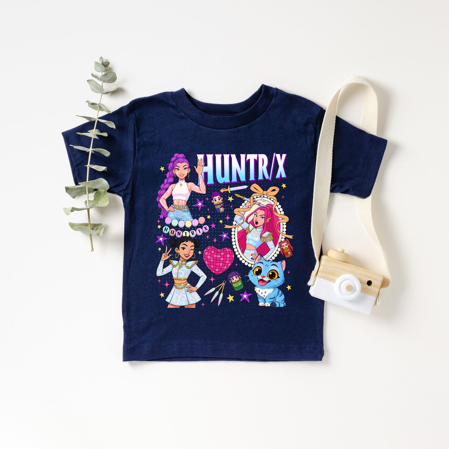 HUNTRIX KPop Demon Hunters T-Shirt, Rumi, Mira, & Zoey Anime Graphic Tee