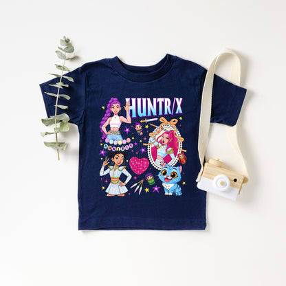 HUNTRIX KPop Demon Hunters T-Shirt, Rumi, Mira, & Zoey Anime Graphic Tee