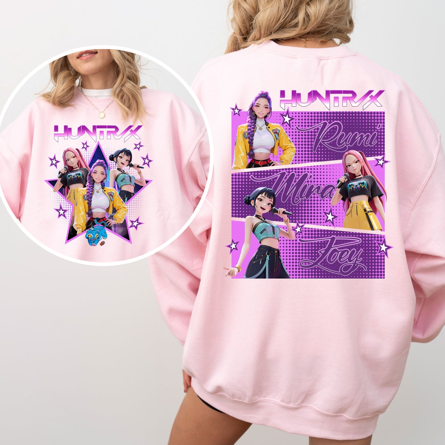Huntrix Graphic Sweatshirt, K-Pop Inspired Crewneck, Rumi, Mira, & Zoey