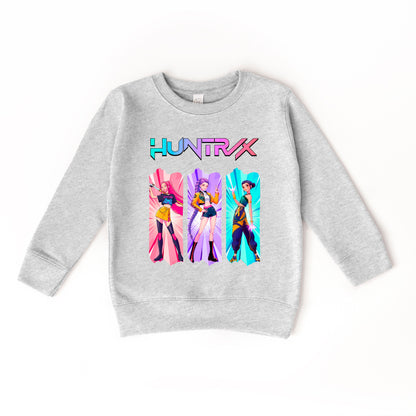 Huntrix Graphic Sweatshirt, K-Pop Inspired Unisex Crewneck, Colorful Anime Style Pullover