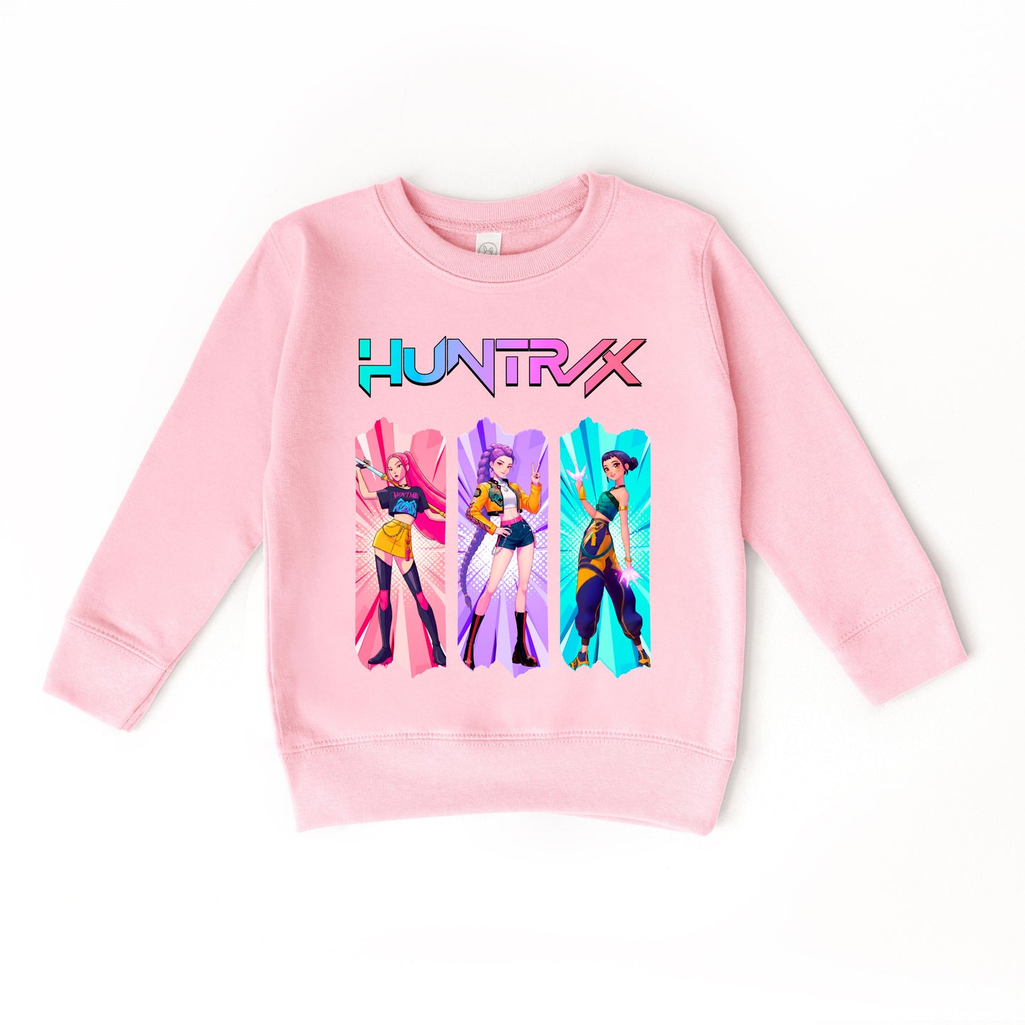 Huntrix Graphic Sweatshirt, K-Pop Inspired Unisex Crewneck, Colorful Anime Style Pullover