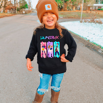 Huntrix Graphic Sweatshirt, K-Pop Inspired Unisex Crewneck, Colorful Anime Style Pullover