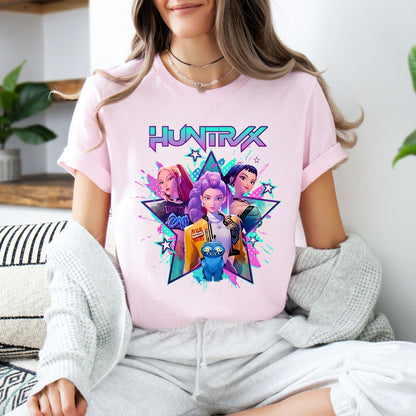 Huntrix Graphic T-Shirt, Anime Inspired Pop Art Tee, Kids & Adult Matching Shirt