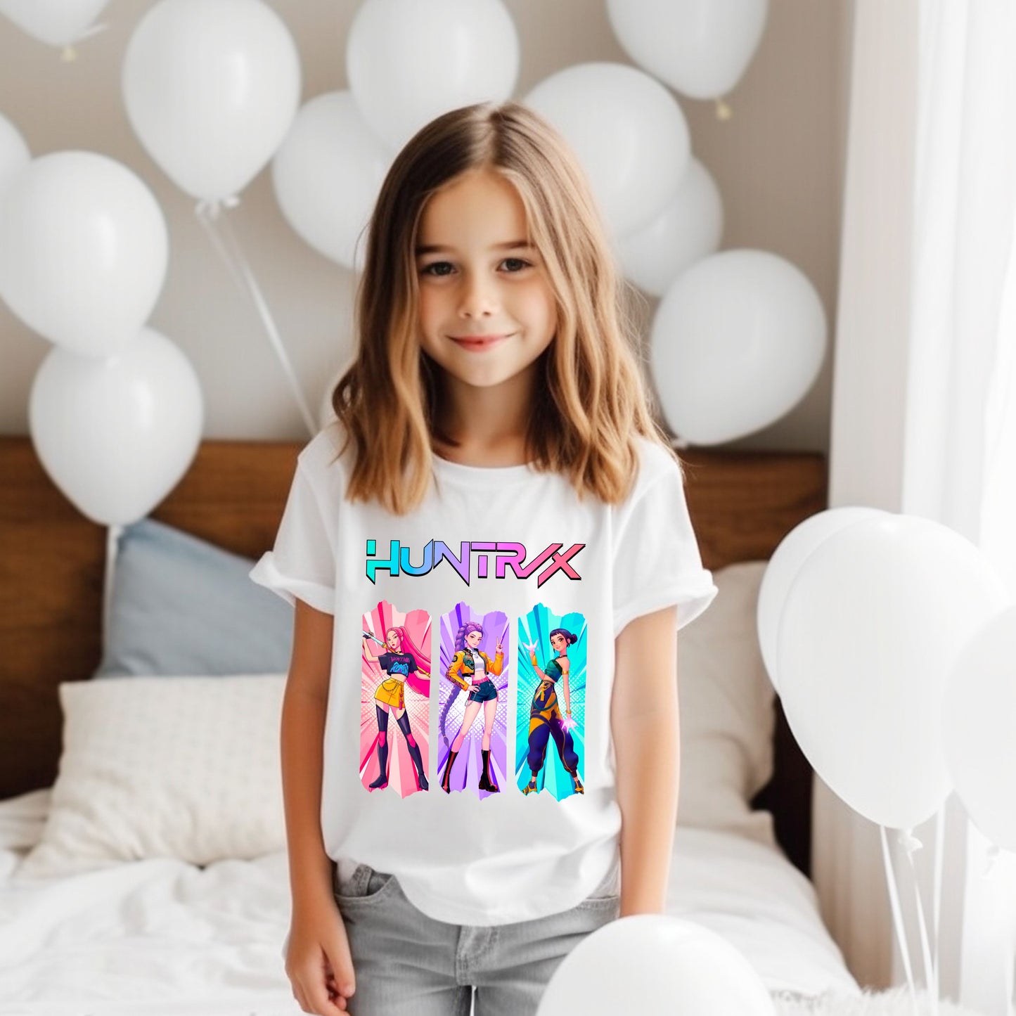 Huntrix Graphic T Shirt, K-Pop Inspired Shirt, Rumi, Mira, & Zoey Anime Graphic Tee