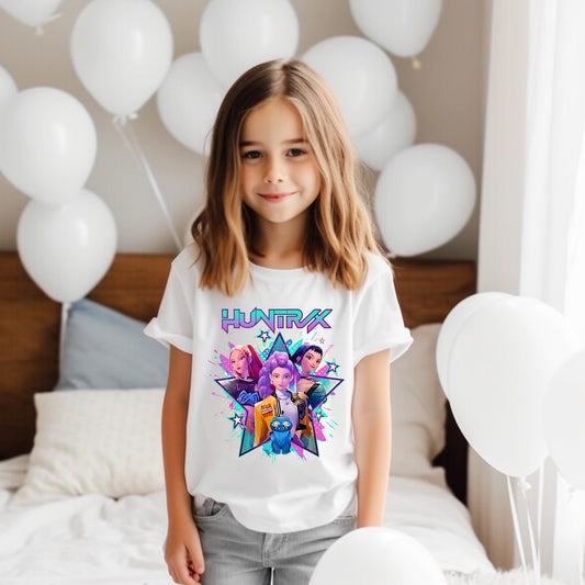 Huntrix Graphic T-Shirt, Anime Inspired Pop Art Tee, Kids & Adult Matching Shirt