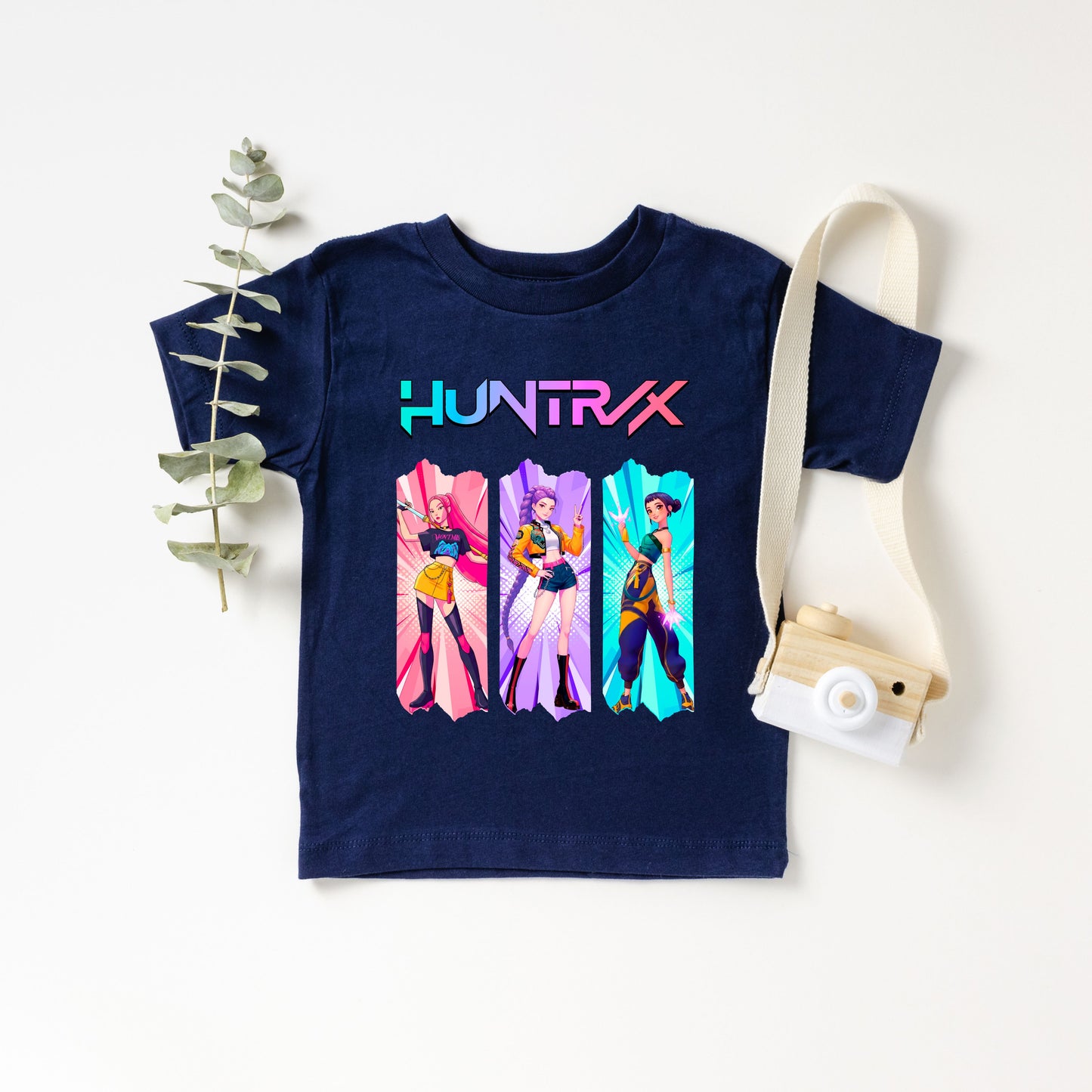 Huntrix Graphic T Shirt, K-Pop Inspired Shirt, Rumi, Mira, & Zoey Anime Graphic Tee