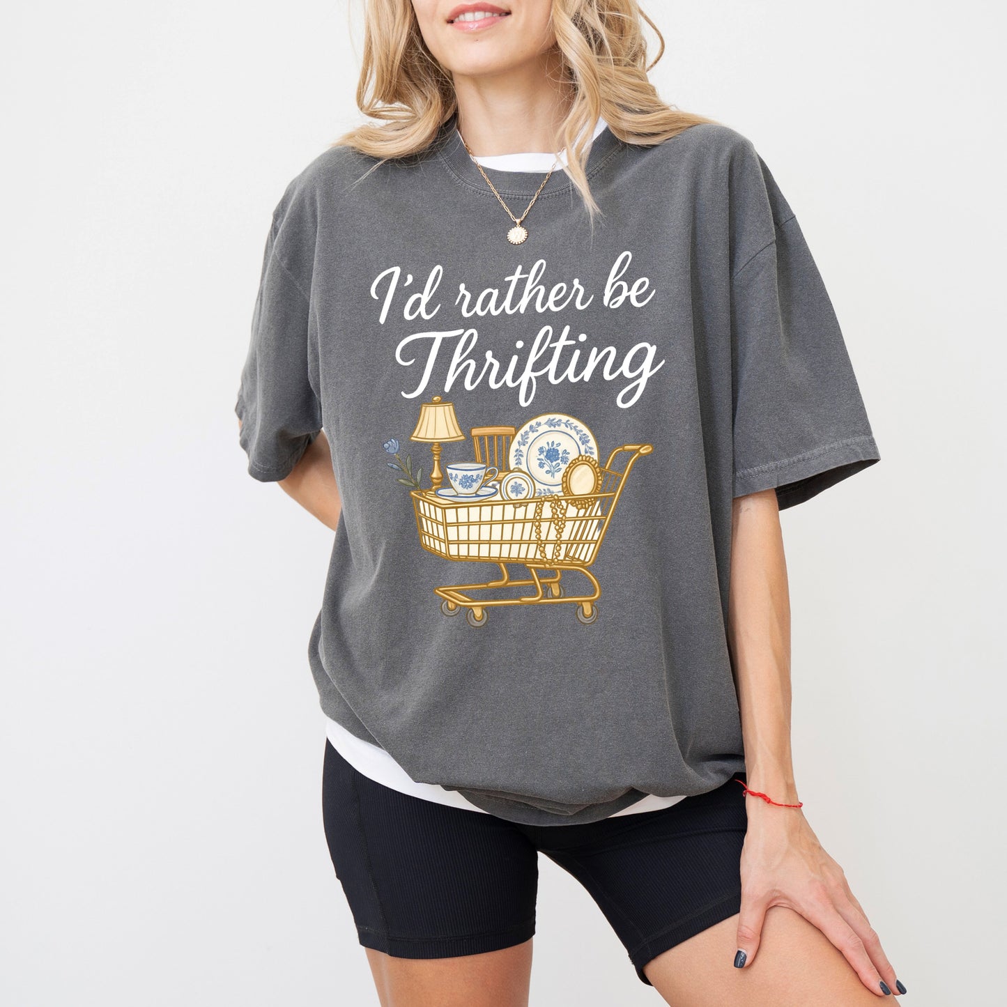 I’d Rather Be Thrifting T-Shirt, Vintage Lover Graphic Tee, Thrift Shopping Aesthetic Shirt