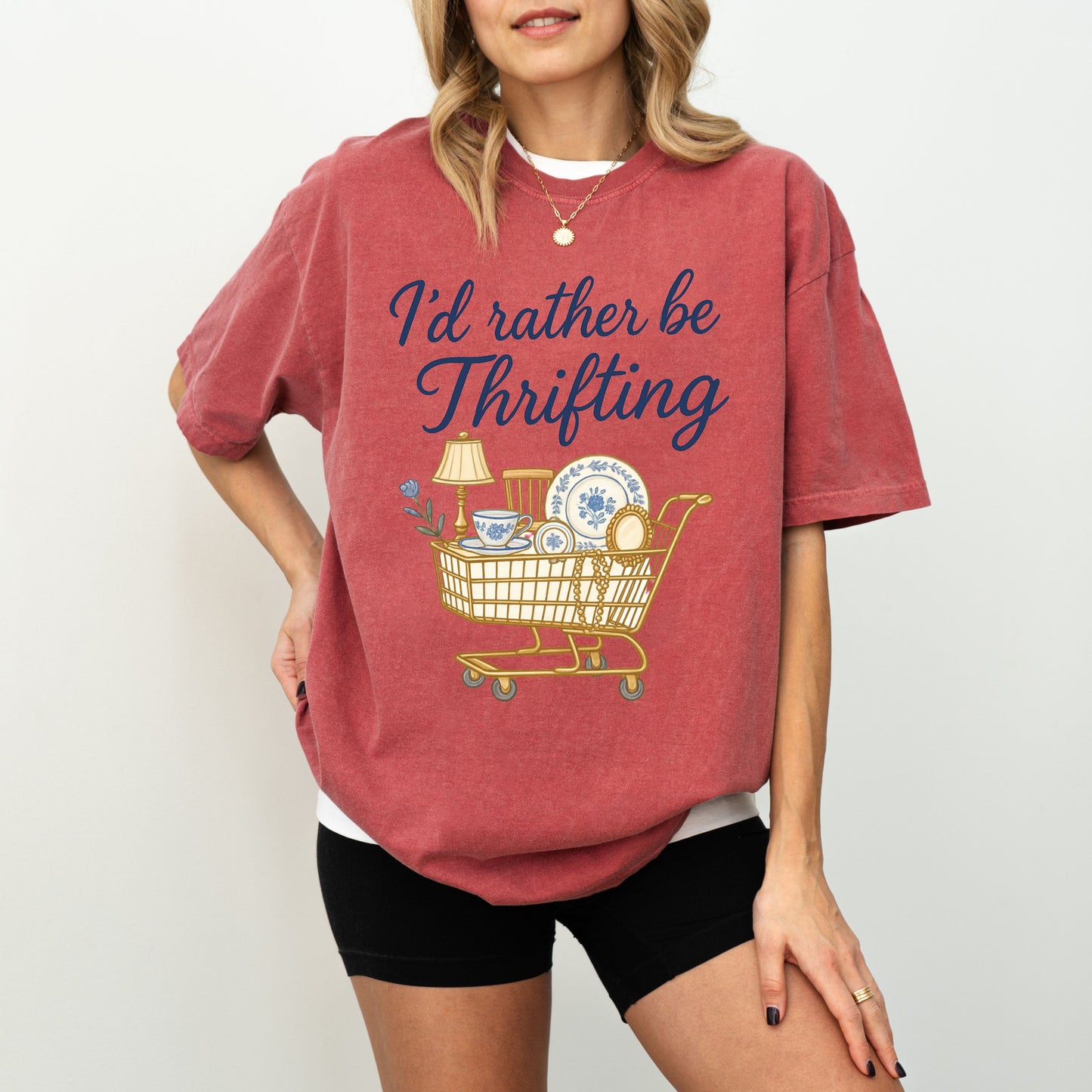 I’d Rather Be Thrifting T-Shirt, Vintage Lover Graphic Tee, Thrift Shopping Aesthetic Shirt