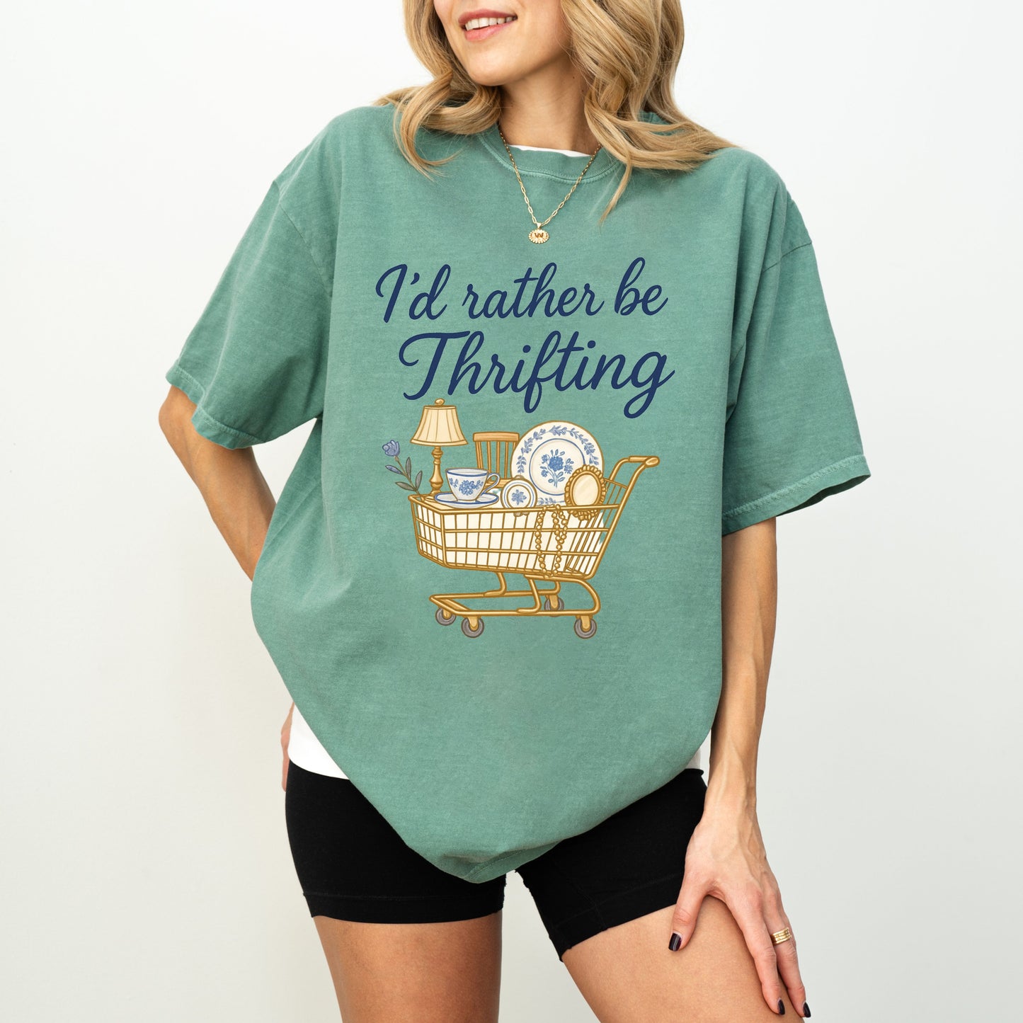 I’d Rather Be Thrifting T-Shirt, Vintage Lover Graphic Tee, Thrift Shopping Aesthetic Shirt