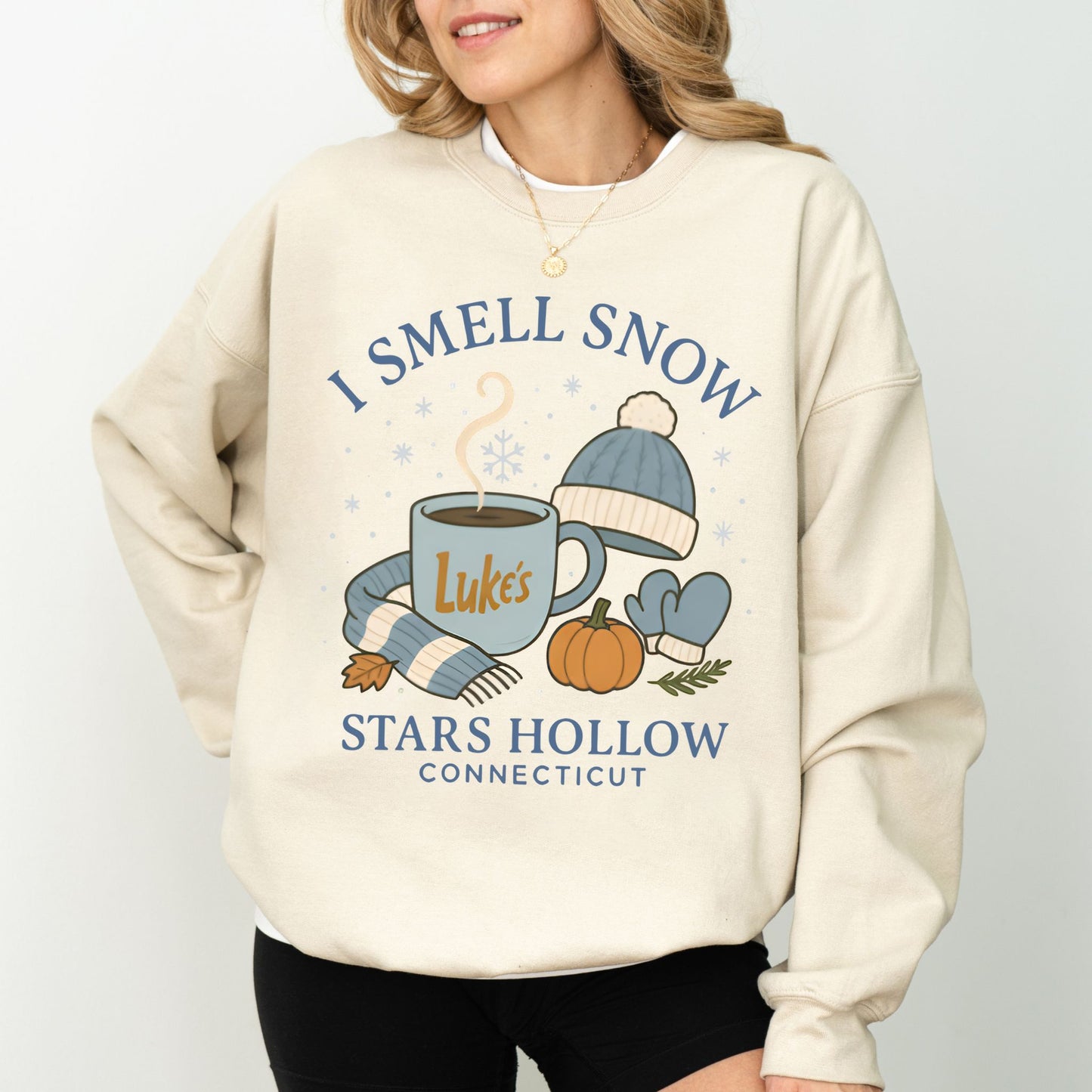 I Smell Snow Stars Hollow Sweatshirt – Cozy Winter Graphic Pullover