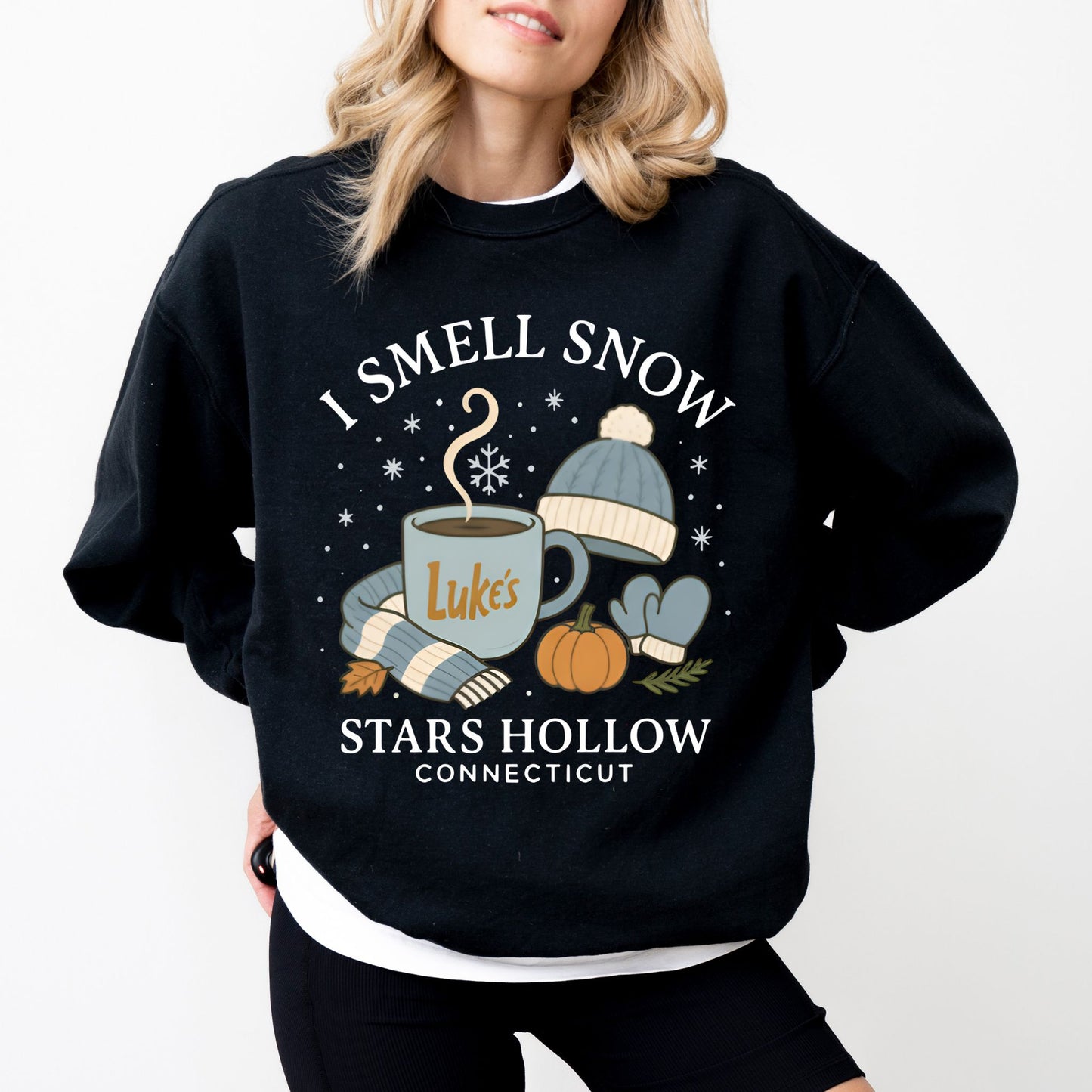 I Smell Snow Stars Hollow Sweatshirt – Cozy Winter Graphic Pullover