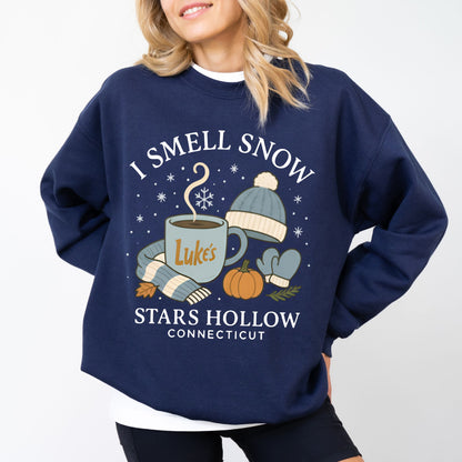 I Smell Snow Stars Hollow Sweatshirt – Cozy Winter Graphic Pullover